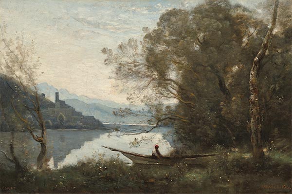 The Moored Boatman: Souvenir of an Italian Lake, 1861 | Corot | Painting Reproduction