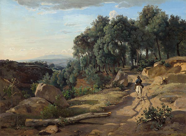 Blick in die Nähe von Volterra, 1838 | Corot | Gemälde Reproduktion