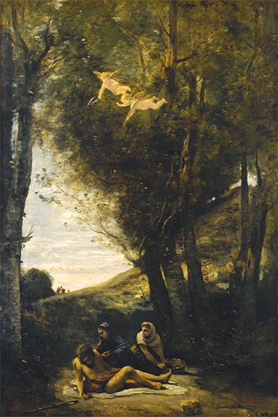 Saint Sebastian Succored by the Holy Women, 1874 | Corot | Painting Reproduction