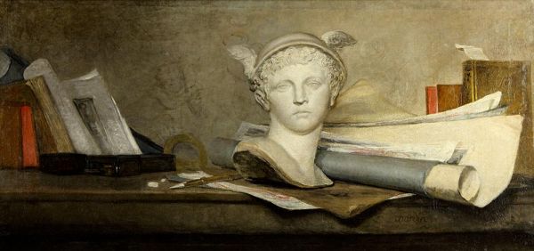 Stilleben mit Attributen der Künste, c.1724/28 | Chardin | Gemälde Reproduktion