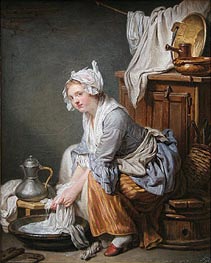 The Laundress, 1761 von Jean-Baptiste Greuze | Gemälde-Reproduktion