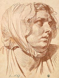 Head of a Woman in a Night Cap, 1772 von Jean-Baptiste Greuze | Gemälde-Reproduktion