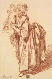 Study of a Standing Girl, 1765 von Jean-Baptiste Greuze | Gemälde-Reproduktion