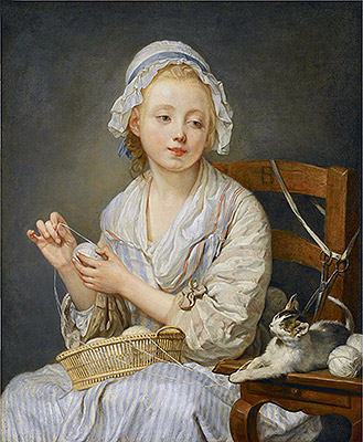 The Wool Winder, c.1759 by Jean-Baptiste Greuze | Painting Reproduction