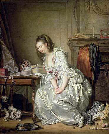 The Broken Mirror, c.1762/63 by Jean-Baptiste Greuze | Painting Reproduction