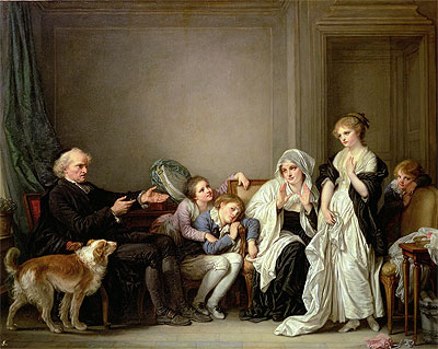 The Widow and Her Priest, n.d. by Jean-Baptiste Greuze | Painting Reproduction