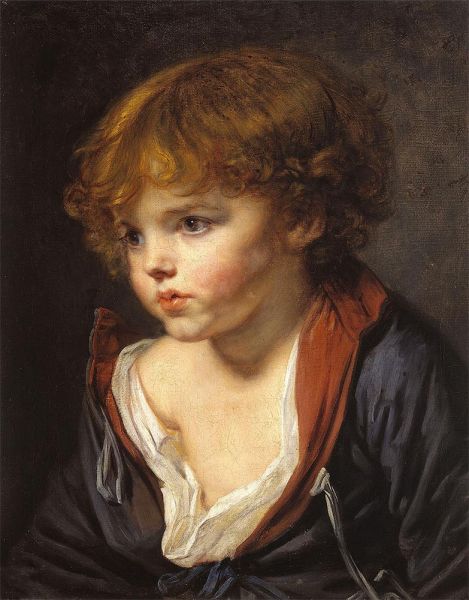 A Blond Haired Boy with an Open Shirt, c.1760 by Jean-Baptiste Greuze | Painting Reproduction