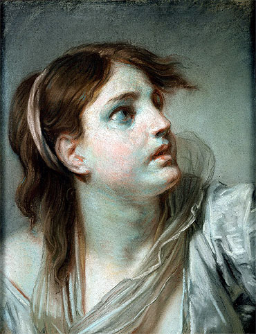 Head of a Young Girl, undated | Jean-Baptiste Greuze | Gemälde Reproduktion