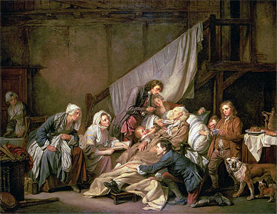 The Paralytic (Filial Piety), 1763 | Jean-Baptiste Greuze | Gemälde Reproduktion