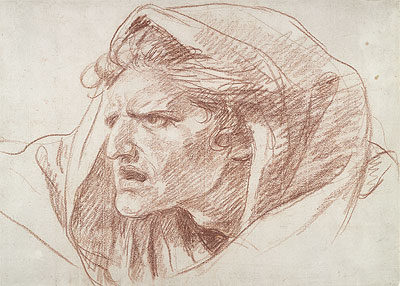 Kopf eines Mannes | Jean-Baptiste Greuze | Gemälde Reproduktion