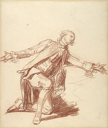 A Kneeling Youth with Outstreched Hand, undated | Jean-Baptiste Greuze | Gemälde Reproduktion