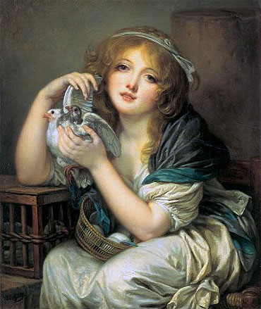 Girl with Doves, c.1799/00 | Jean-Baptiste Greuze | Gemälde Reproduktion