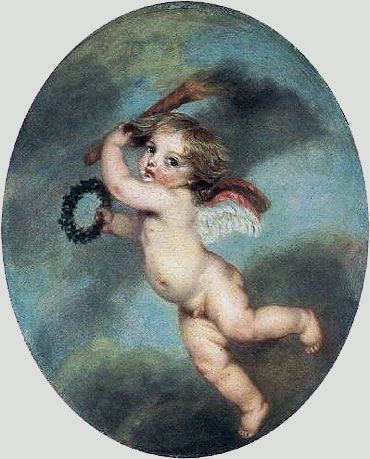 Flying Cupid with a Torch, c.1786/96 | Jean-Baptiste Greuze | Painting Reproduction