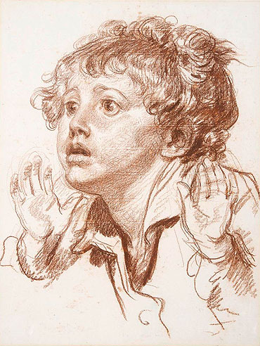 Head of a Startled Boy, undated | Jean-Baptiste Greuze | Painting Reproduction