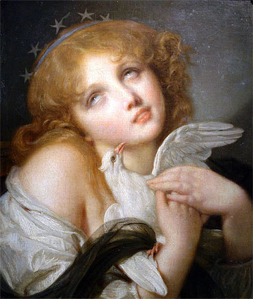 Voluptuousness (Girl with Dove), 1790 | Jean-Baptiste Greuze | Gemälde Reproduktion