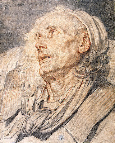 Study for 'The Paralytic'. Head of an Old Man | Jean-Baptiste Greuze | Painting Reproduction