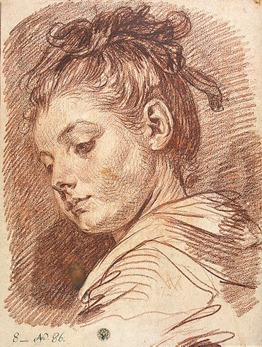 Head of a Young Woman, b.1769 | Jean-Baptiste Greuze | Painting Reproduction