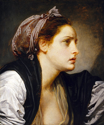 Study Head of a Woman, n.d. | Jean-Baptiste Greuze | Painting Reproduction