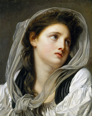 Head of a Young Woman (Contemplation), c.1775 | Jean-Baptiste Greuze | Gemälde Reproduktion