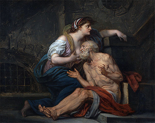 Cimon and Pero (Roman Charity), c.1767 | Jean-Baptiste Greuze | Gemälde Reproduktion