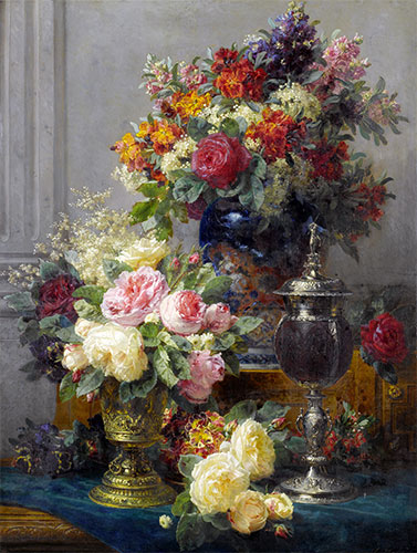 Spring Flowers with Chalices, undated | Jean-Baptiste Robie | Painting Reproduction
