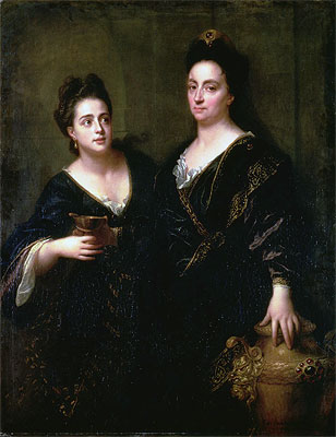 Two Actresses, 1699 | Jean-Baptiste Santerre | Painting Reproduction