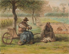 Die Ruhe in der Mitte des Tages, c.1865 von Millet | Gemälde-Reproduktion
