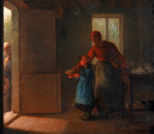 The Charity, c.1858/59 by Millet | Painting Reproduction