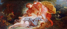 Procris and Cephalos, undated by Fragonard | Painting Reproduction