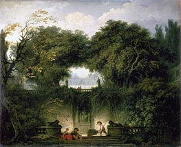 The Small Park (Garden of the Villa d'Este), c.1762/63 by Fragonard | Painting Reproduction
