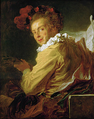 Man Playing an Instrument (The Music), 1769 | Fragonard | Painting Reproduction