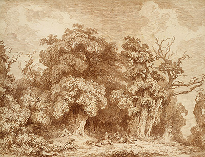 A Gathering at Woods' Edge, c.1761/73 | Fragonard | Painting Reproduction