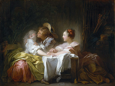 The Stolen Kiss, c.1756/61 | Fragonard | Painting Reproduction