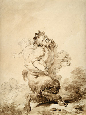 A Satyr Teased by Two Putti, c.1774/80 | Fragonard | Painting Reproduction