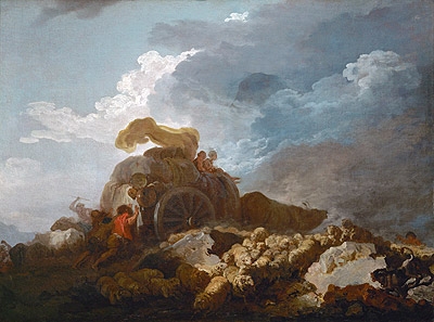 Thunderstorm (Cart Stuck in the Mud), c.1759 | Fragonard | Painting Reproduction