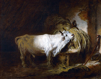 The White Bull in the Stable, n.d. | Fragonard | Gemälde Reproduktion