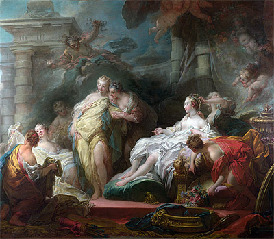 Psyche zeigt ihren Schwestern ihre Geschenke von Amor, 1753 | Fragonard