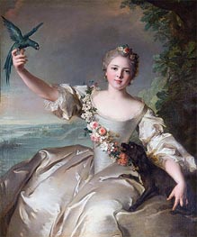 Portrait of the Marquise d'Antin, 1738 von Jean-Marc Nattier | Gemälde-Reproduktion