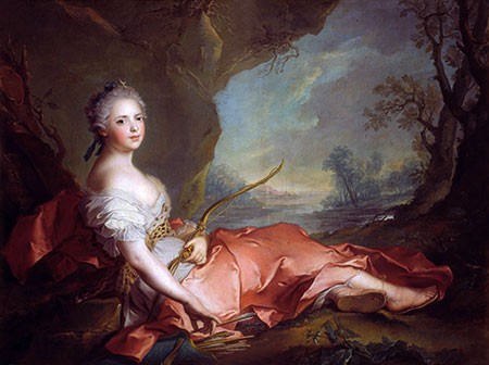 Portrait of Maria Adelaide of France dressed as Diana, daughter of Louis XV, 1745 | Jean-Marc Nattier | Gemälde Reproduktion