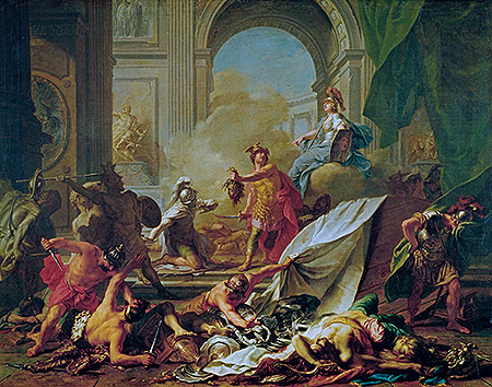 Perseus versteinert Phineus und seine Gefährten mit dem Haupt der Medusa | Jean-Marc Nattier | Gemälde Reproduktion