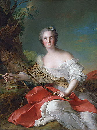 Portrait of Constance Gabrielle Magdeleine Bonnier de la Mosson as Diana, 1742 | Jean-Marc Nattier | Gemälde Reproduktion