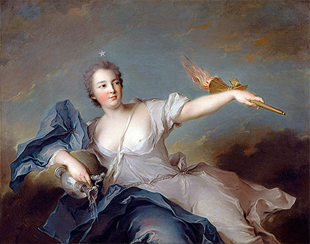 Marie-Anne de Nesle, Marquise of Tournelle, Duchess of Chateauroux, 1740 | Jean-Marc Nattier | Painting Reproduction