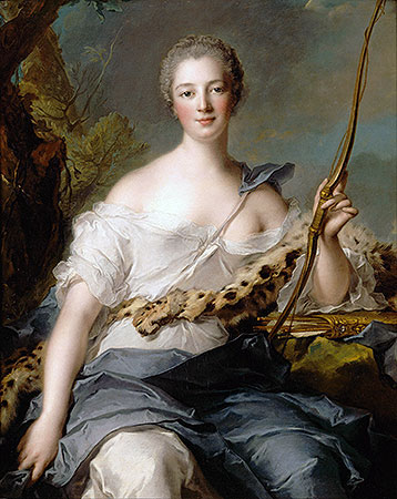 Jeanne-Antoinette Poisson, Marquise de Pompadour as Diana the Huntress, 1746 | Jean-Marc Nattier | Gemälde Reproduktion