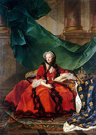 Marie Leczinska, Queen of France, 1748 | Jean-Marc Nattier | Painting Reproduction