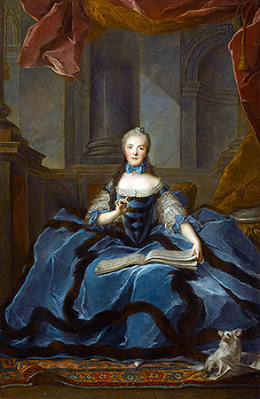 Madame Adelaide daughter of Louis XV holding a ..., n.d. by Jean-Marc Nattier | Painting Reproduction