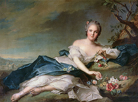 Henrietta Maria of France as Flora, 1742 by Jean-Marc Nattier | Painting Reproduction