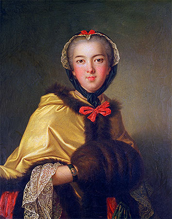 Portrait of Louis-Henriette de Bourbon-Conti, with Muffler, n.d. | Jean-Marc Nattier | Painting Reproduction