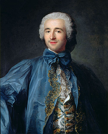 Porträt eines Herrn in einem blauen Mantel | Jean-Marc Nattier | Gemälde Reproduktion