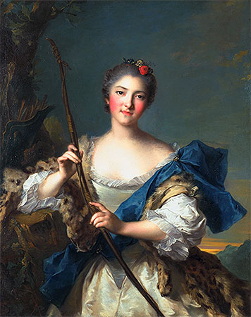 Mademoiselle de Migieu as Diana, 1742 | Jean-Marc Nattier | Painting Reproduction