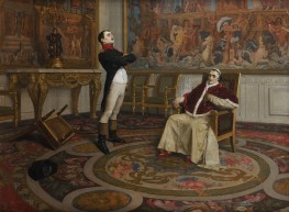 Begegnung zwischen Napoleon und Papst Pius VII. am 7. Januar 1813 | Jean-Paul Laurens | Gemälde Reproduktion